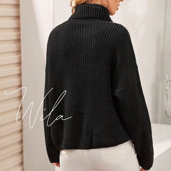 LAST CHANCE❄️Black turtleneck knit sweater 816719 - Picture 2 of 4
